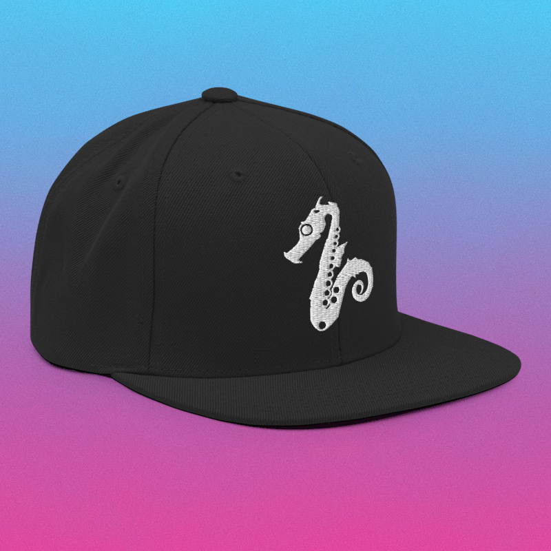 Saxophone-Seahorse WOODNOTE LOGO Snapback Cap - All Colour Variations